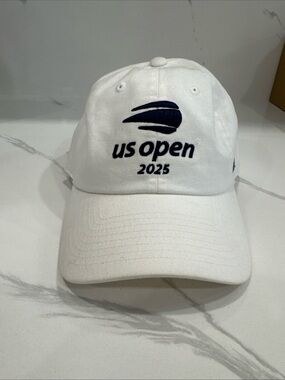 American Needle US Open 2025 Tennis Hat White Embroidered Adjustable Cap